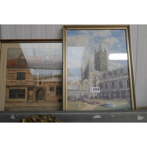 2359 - A quantity of prints and water colours of old buildings