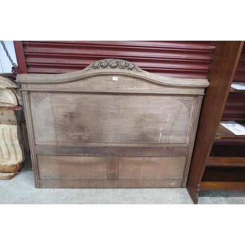 2105 - A French mahogany/walnut bed head 150cm wide