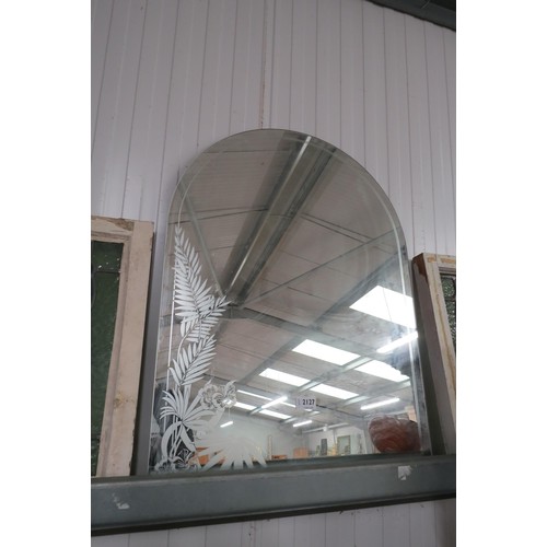 2127 - A fern pattern wall mirror   (C)