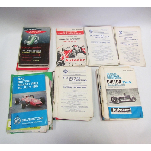 1306 - Approximately 90 motor racing programmes 1950's - 1960's including Silverstone, Snetterton, Oulton P... 