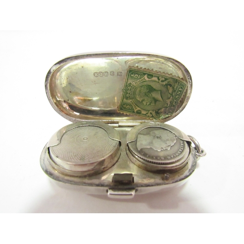 1358 - An Edwardian Joseph Houlston silver sovereign and half sovereign case, Birmingham 1912, 27.8g