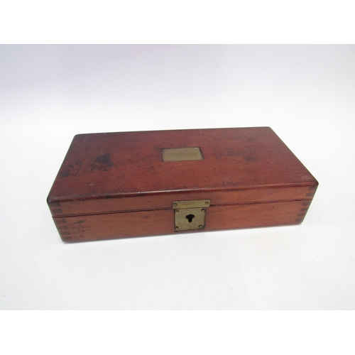 1361 - A Victorian mahogany graphics box with drawing compass contents