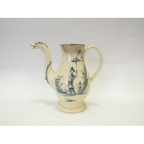 1381 - An 18th/19th Century coffee pot with chinoiserie decoration and dragon spout, lacking lid, a/f