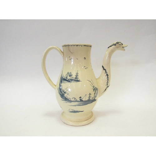 1381 - An 18th/19th Century coffee pot with chinoiserie decoration and dragon spout, lacking lid, a/f