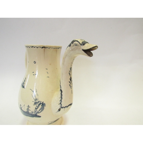 1381 - An 18th/19th Century coffee pot with chinoiserie decoration and dragon spout, lacking lid, a/f