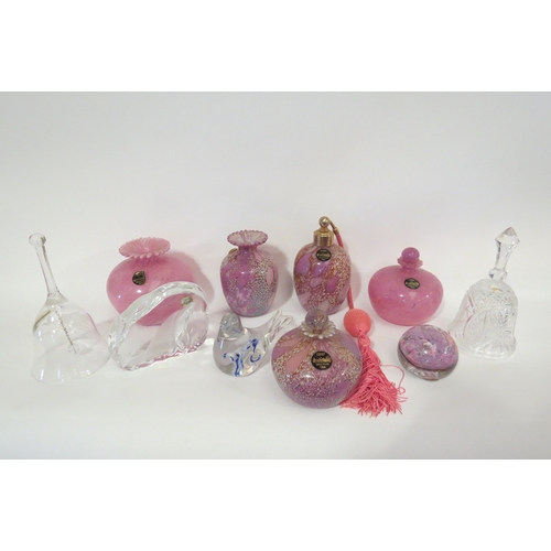 1281 - A quantity of art glass including Guernsey paperweights and perfume bottles (10)