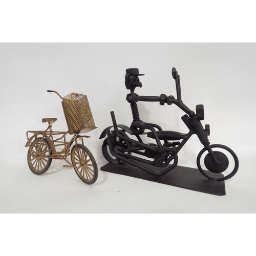 1303 - A quantity of metal models of bicycles including penny farthing