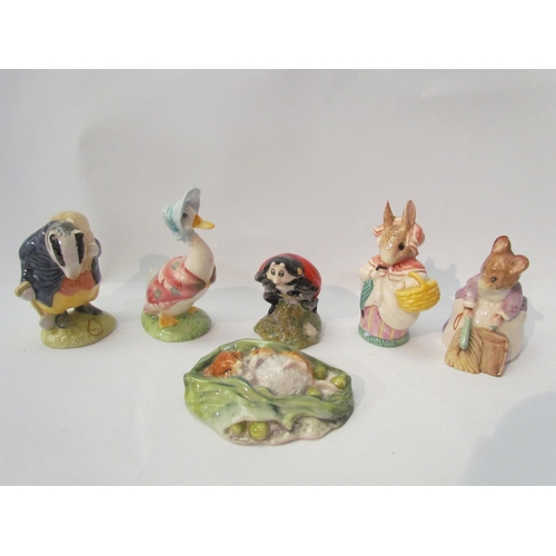 1394 - Six Royal Albert figures including Mother Ladybird and Tommy Brock