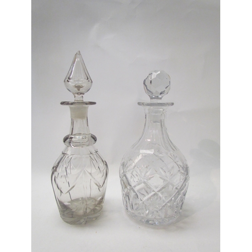 1408 - Two decanters, finial stopper a/f