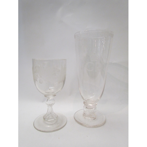 1409 - A King George VI Coronation glass together with another earlier goblet (2)