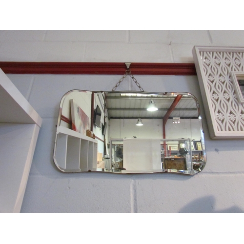 1423 - A 1940's bevel edged wall mirror, a 20th Century gilt mirror and a white closed fretwork mirror (3) ... 