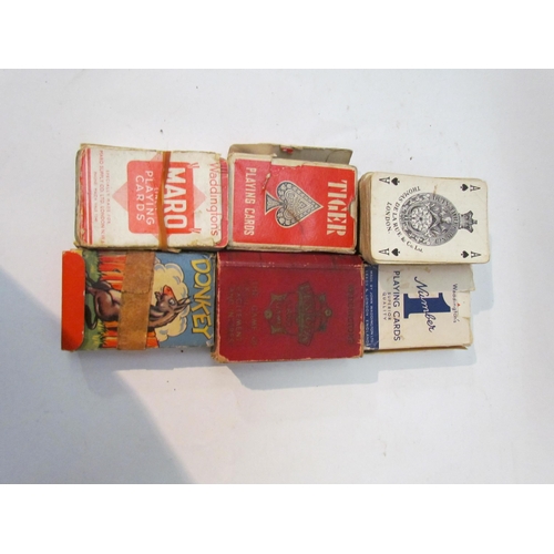 1451 - A box of used postage stamps and a quantity of playing cards to including Donkey, etc     (E) £10-20