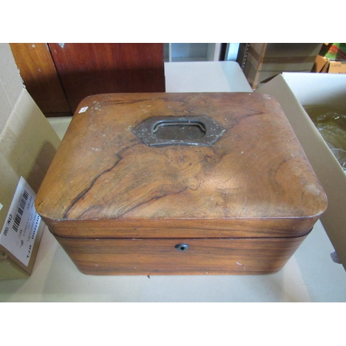 1467 - A quantity of vintage items including tray, desk calendar, walnut jewellery box and hand bell