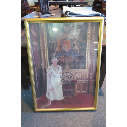 1477 - A print of Queen Elizabeth II, framed and glazed, 69cm x 49cm image size     (D)