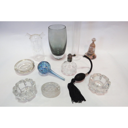 1498 - A selection of miscellaneous glassware to include chemist jar, salts, atomizer, etc