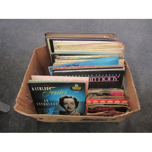 1553 - A box of miscellaneous records 78rpm, LP's, 45's and 33's to include Mr Acker Bilk 