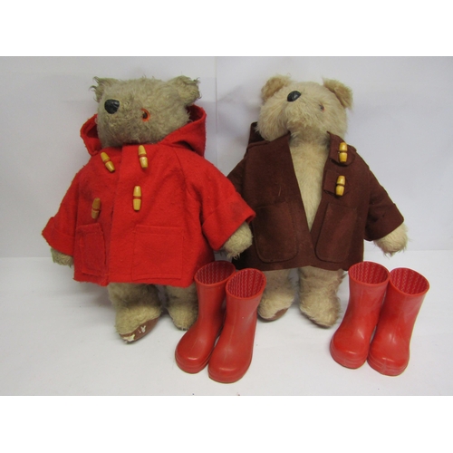 8263 - Two vintage Gabrielle Designs Paddington Bears, one in red duffle coat, the other brown, with associ... 