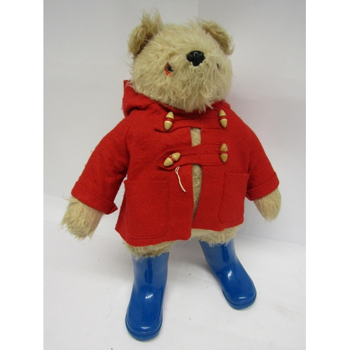 8288 - A vintage Gabrielle Designs Paddington Bear in original red duffle coat and blue wellington boots, 4... 