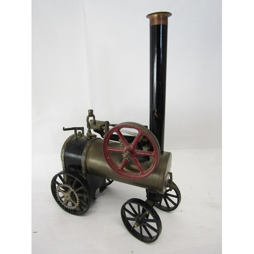 8449 - A scratch built live steam model of a portable engine, the brass horizontal boiler with sight glass ... 