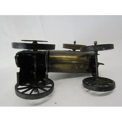 8449 - A scratch built live steam model of a portable engine, the brass horizontal boiler with sight glass ... 