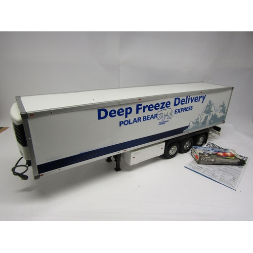 8408 - A Tamiya 1:14 scale kit built  3-Axle Reefer Semi-Trailer in Polar Bear Express Deep Freeze Delivery... 