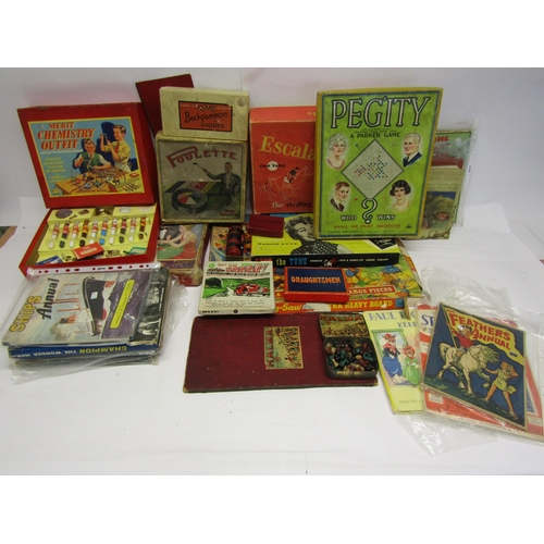 8347 - A collection of early-mid 20th Century games, books, annuals and ephemera including Merit Chemistry ... 