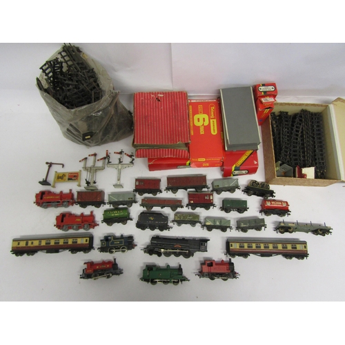 8458 - A collection of playworn 00 gauge locomotives, rolling stock, track and accessories including Hornby... 