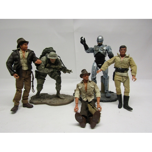 8262 - Four assorted poseable action figures to include McFarlane Toys RoboCop, Gabrielle Lone Ranger and t... 