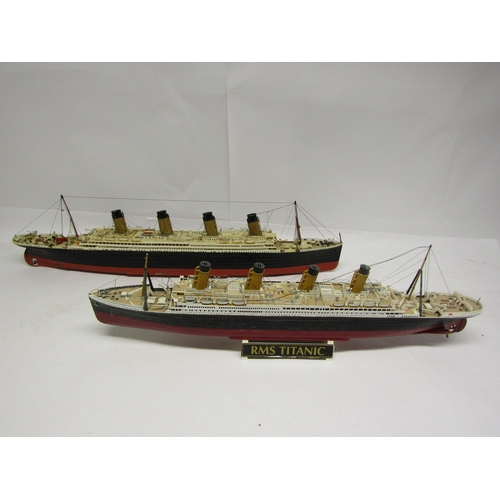 8432 - Two kit built plastic models of RMS Titanic, longest 77cm (2)