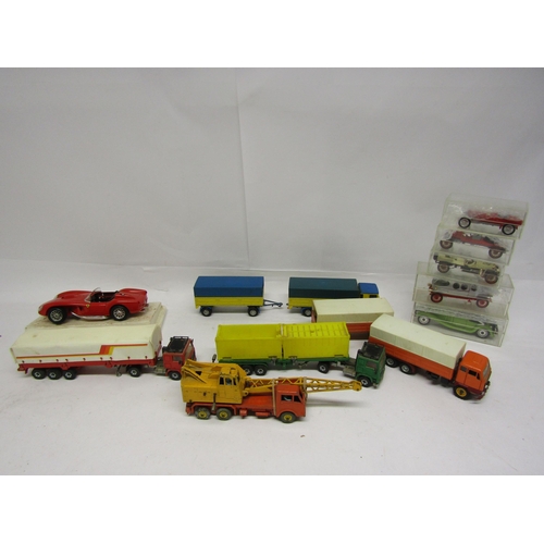 8180 - A collection of playworn diecast model vehicles including Dinky Supertoys 20 Ton Crane, Siku, Narcor... 