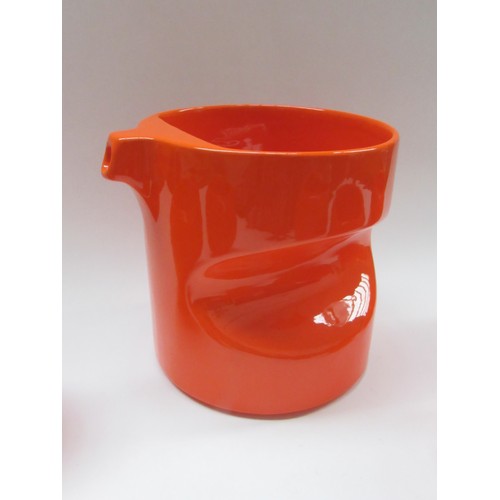 9090 - A 1970s ceramic orangeade set by Georges Lanteri comprising of a pitcher and five beakers. Tallest 1... 