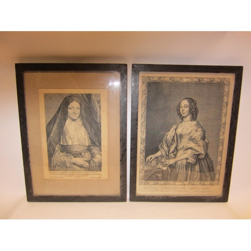 4511 - Two etchings, Rachel Middlesexiae Comitissa & Serenissima D. Isabella, Clara Evgenia, Hispaniarvm, b... 