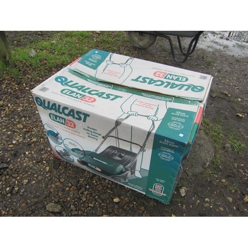 3453 - A boxed Qualcast Elan 32 electric lawn mower.  DTI Failure: Please see information pages   (E) £8-15