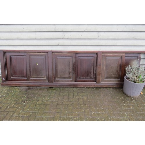 3545 - An Edwardian mahogany 6 sliding door cupboard front 347 x 84cm tall