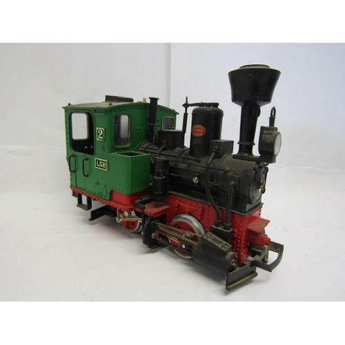 8589 - A LGB (Lehmann-Gross-Bahn) G Scale Krauss 0-4-0 tank locomotive no.2, finished in green, black and r... 