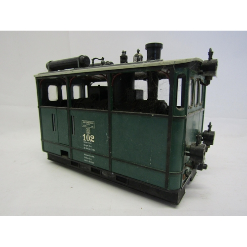 8585 - An LGB (Lehmann-Gross-Bahn) 2050 G scale tram locomotive no.120, finished in green with grey roof (a... 