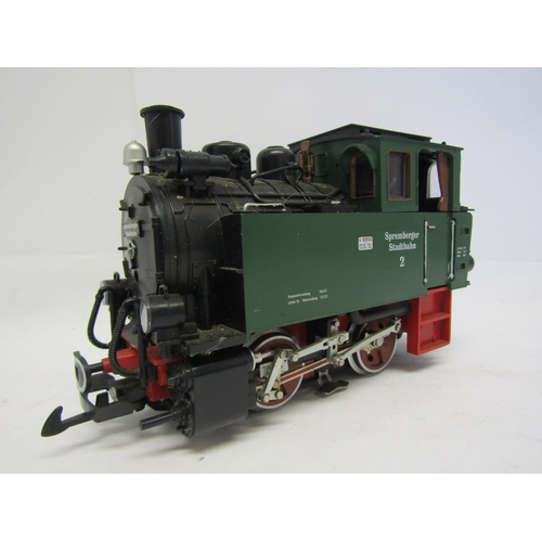 8583 - An LGB (Lehmann-Gross-Bahn) G scale 0-4-0 tank locomotive, in green Spremberger Stadebahn livery (a/... 