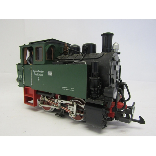 8583 - An LGB (Lehmann-Gross-Bahn) G scale 0-4-0 tank locomotive, in green Spremberger Stadebahn livery (a/... 