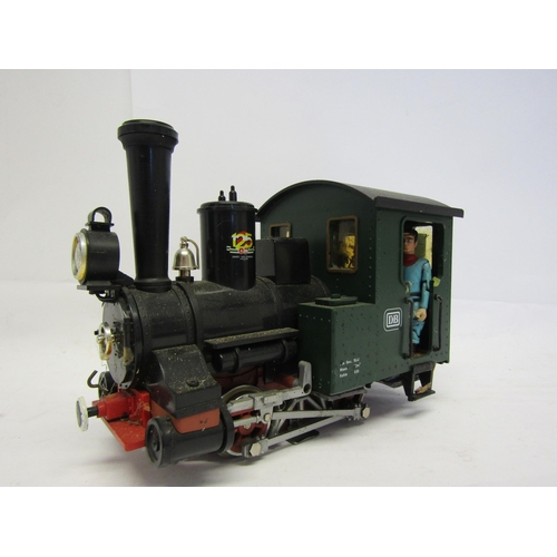 8582 - An LGB (Lehmann-Gross-Bahn) G scale 0-4-0 tank locomotive, finished in green DB livery (a/f)