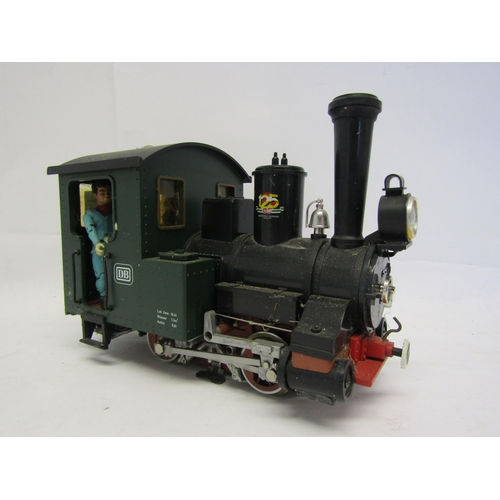 8582 - An LGB (Lehmann-Gross-Bahn) G scale 0-4-0 tank locomotive, finished in green DB livery (a/f)