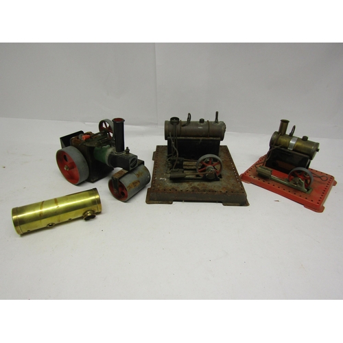 8453 - Three Mamod live steam models for restoration, to include steam roller and two stationary engines, t... 