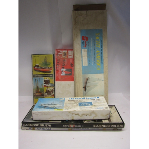 8446 - Six model boat kits to include Sterling Models including 'Yacht America', Osborn Model Kits 'Mirror ... 