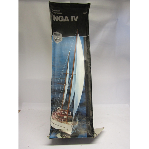 8424 - A Wedico Zweimast-Motorsegler Inga IV yacht model klt #3404 (contents unchecked but appearing largel... 