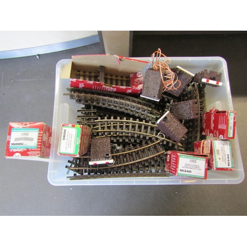 8487 - A large box of loose LGB (Lehmann-Gross-Bahn) G scale track and accessories and a smaller number of ... 