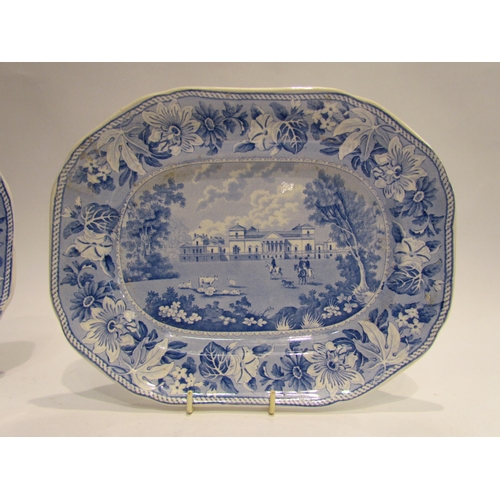 4083 - Two blue and white transfer ware dishes, one marked 