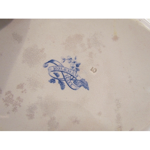 4083 - Two blue and white transfer ware dishes, one marked 