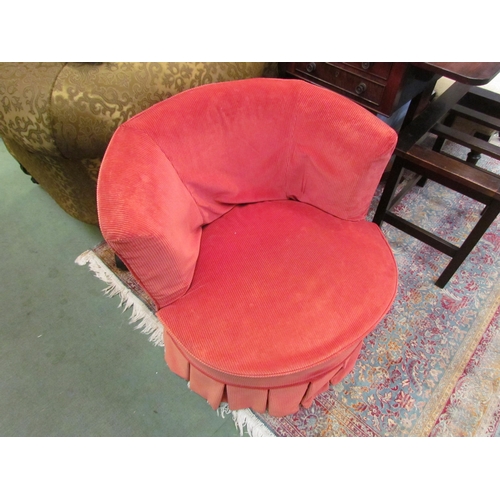 4117 - A circa 1930 armchair with bow front sprung seat and removable loose cover        (R) £60