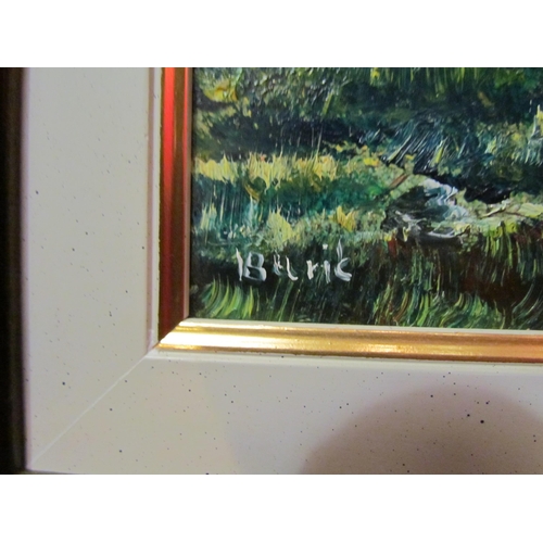 4123 - H. BERGSCHWINGER: An early 20th Century oil on canvas of ducks, signed lower right, framed, 30cm x 4... 