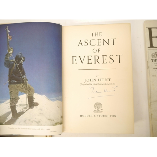 9040 - John Hunt: 'The Ascent of Everest', London, Hodder & Stoughton, 1953, 1st edition, signed by the aut... 