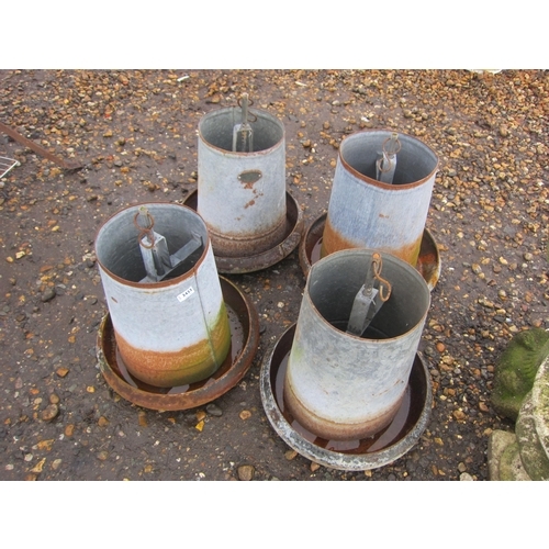 3433 - Four galvanised feeders         (R) £10